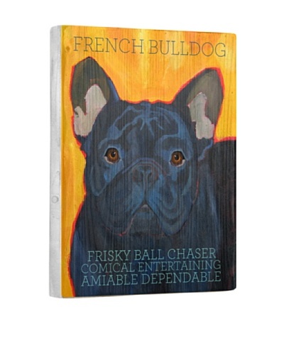 Ursula Dodge French Bulldog Black Reclaimed Wood Portrait