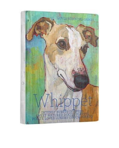 Ursula Dodge Whippet Terrier Reclaimed Wood Portrait