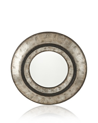 Uttermost Elliot Round Mirror, Silver/Black