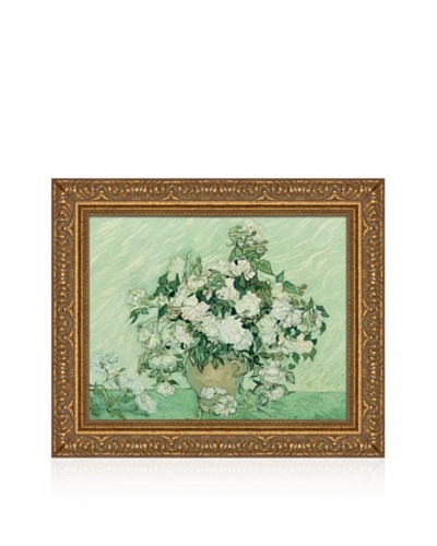 Vincent van Gogh Vase with Pink Roses, 1890 Framed Canvas