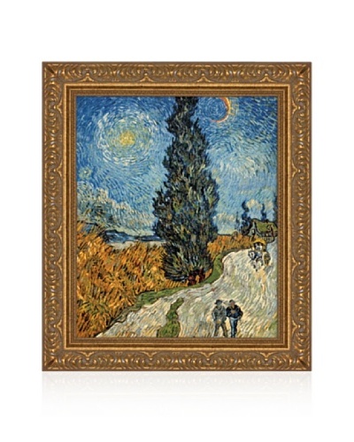 Vincent van Gogh Country Road In Provence By Night, c. 1890 Framed Canvas