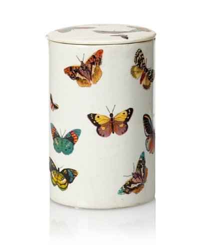 Tozai Hand-Painted Porcelain Lidded Vase, White/Multi