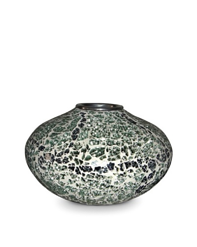 Global Pickings Green Mint Oval Mosaic Vase