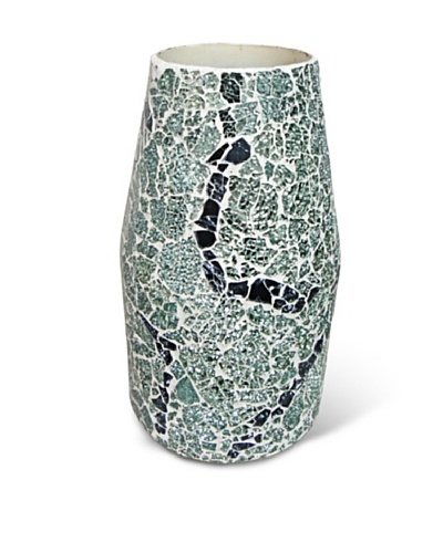 Global Pickings Green Mint Contour Mosaic Vase