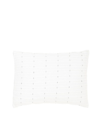 Vera Wang Dusk Pleated Decorative Pillow, White/Lavender, 12″ x 16″