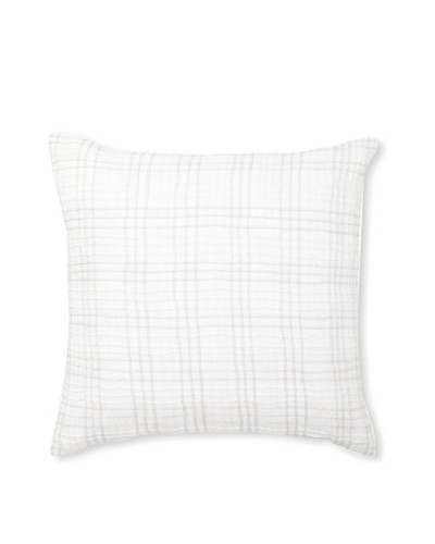 Vera Wang Crinkle Plaid Decorative Pillow, White, 20″ x 20″