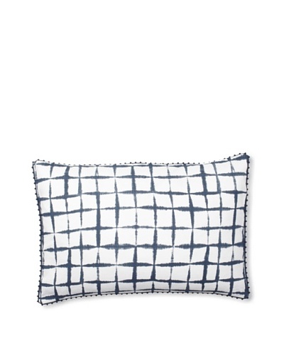 Vera Wang Shibori Decorative Pillow, Blue, 15″ x 22″