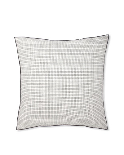 Vera Wang Crinkle Plaid Euro Sham, White/Grey