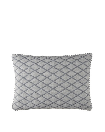 Vera Wang Charcoal Flower Diamond Pillow, Charcoal Grey