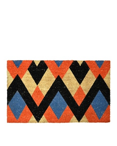 Verde Collection Diamond Orange Blue Doormat