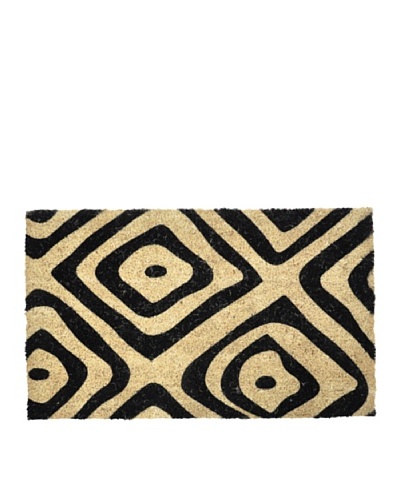 Verde Collection Tribal Diamond Black Doormat