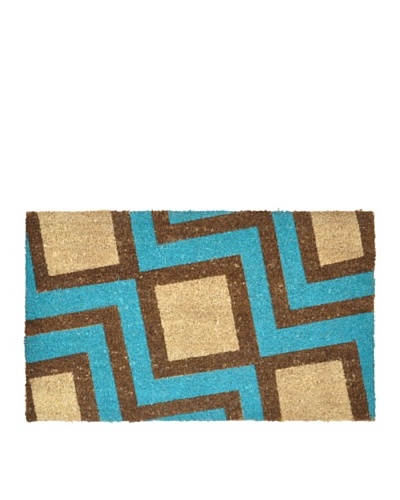 Verde Collection “Diamond Ikat Blue/Brown” Doormat