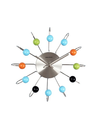 Verichron Atomic Ball Wall Clock, Multi/Silver