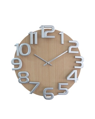 Verichron Dimensions Wall Clock, Natural/SilverAs You See