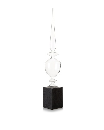 Glass Finial on Black Wood Stand