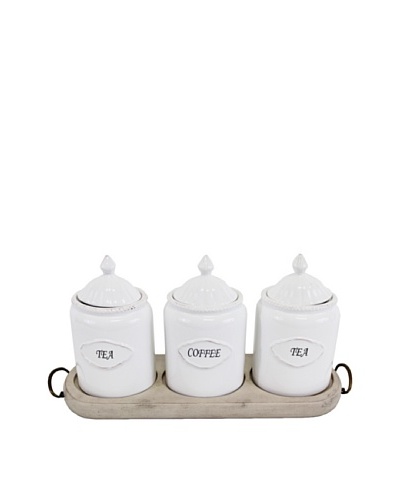 Tea, Coffee and Sugar Canisters with Base