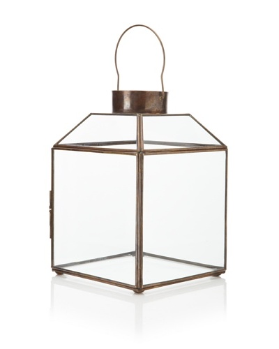 Brittany Antique Finish Clear Glass Lantern