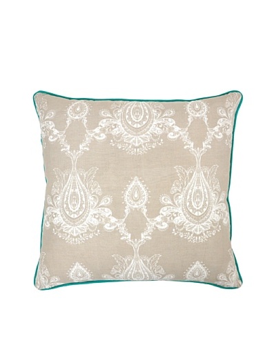 Villa Home Mimi Pillow, Natural/Turquoise