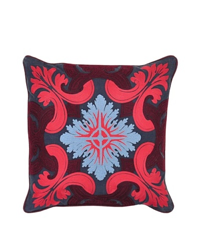 Villa Home Venice Pillow, Navy/Burgundy