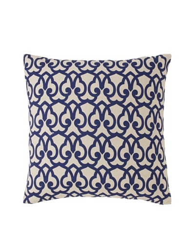 Villa Home London Print Decorative Pillow, Blue 22 x 22