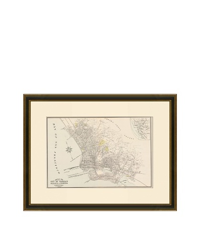 Antique Lithographic Map of Oakland, CA, 1883-1903