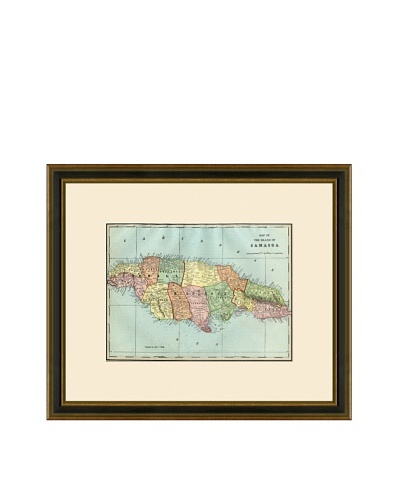 Antique Lithographic Map of Jamaica, 1883-1903