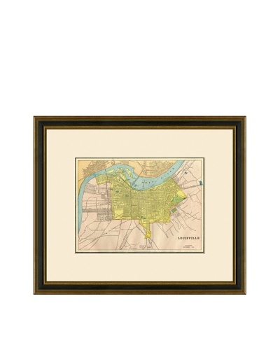 Antique Lithographic Map of Louisville, 1883-1903