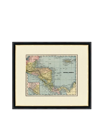 Vintage Print Gallery Antique Central America Map, 1892-1895