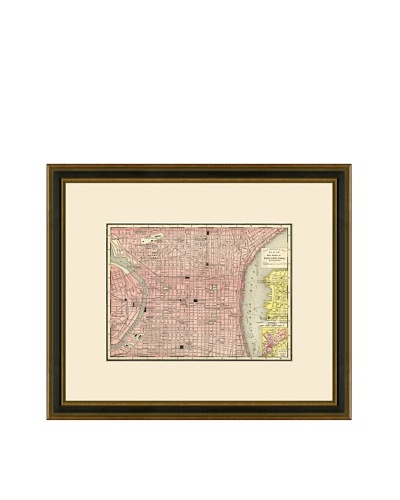 Antique Lithographic Map of Philadelphia, 1886-1899
