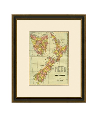 Antique Lithographic Map of New Zealand, 1883-1903