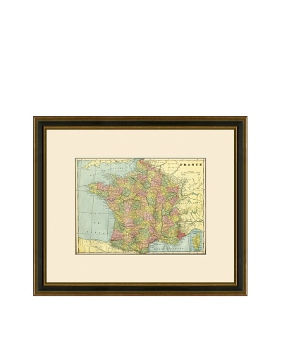 Antique Lithographic Map of France, 1883-1903
