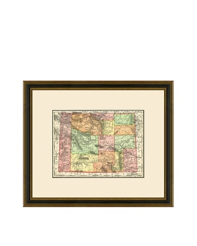 Antique Lithographic Map of Wyoming, 1886-1899