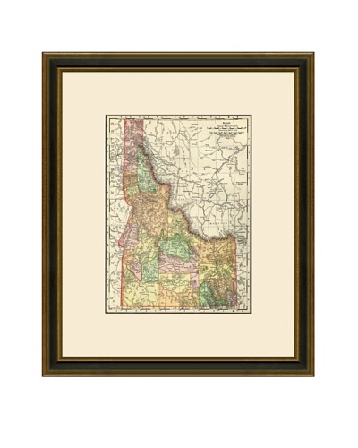 Antique Lithographic Map of Idaho, 1886-1899