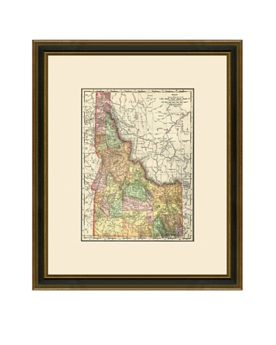 Antique Lithographic Map of Idaho, 1886-1899