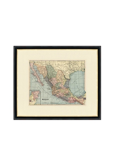 Vintage Print Gallery Antique Mexico Map, 1892-1895
