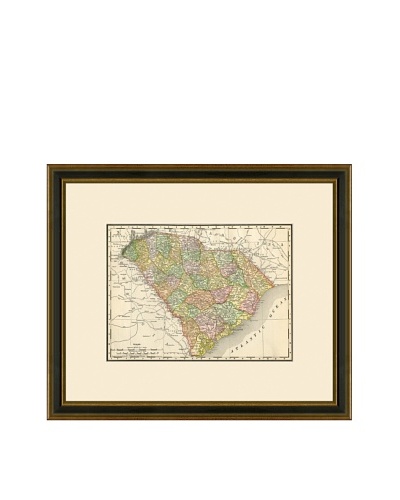 Antique Lithographic Map of South Carolina, 1886-1899