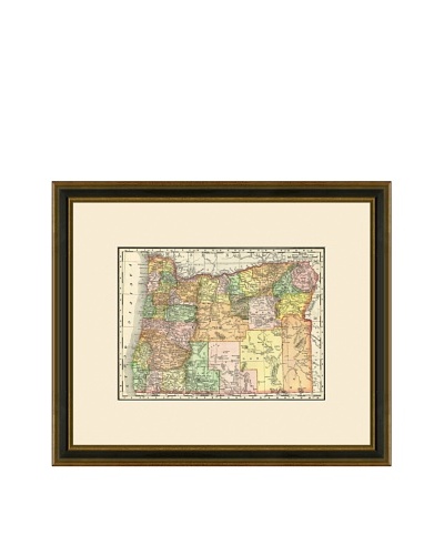Antique Lithographic Map of Oregon, 1886-1899