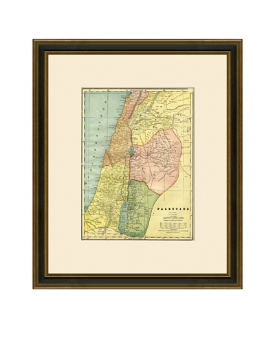 Antique Lithographic Map of Palestine, 1883-1903