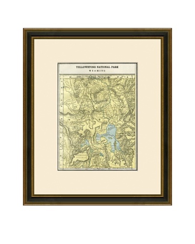 Antique Lithographic Map of Yellowstone National Park, 1883-1903
