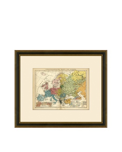 Antique Lithographic Map of Europe, 1894-1904