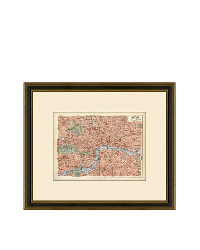 Antique Lithographic Map of London, 1894-1904