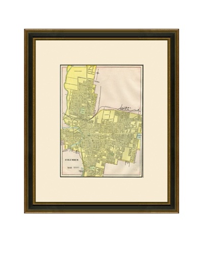 Antique Lithographic Map of Columbus, 1883-1903