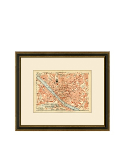 Antique Lithographic Map of Florence, 1894-1904