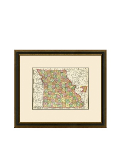 Antique Lithographic Map of Missouri, 1886-1899