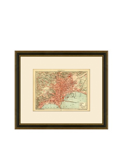 Antique Lithographic Map of Naples, 1894-1904