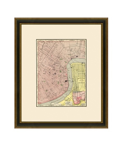 Antique Lithographic Map of New Orleans, 1886-1899