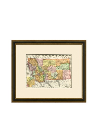 Antique Lithographic Map of Montana, 1886-1899