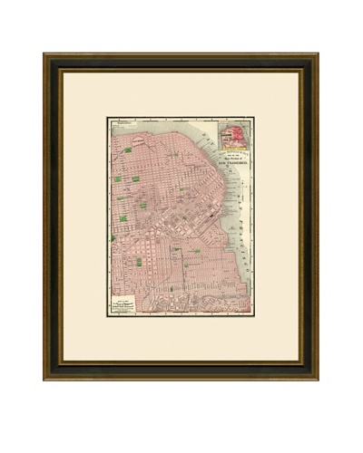 Antique Lithographic Map of San Francisco, 1886-1899
