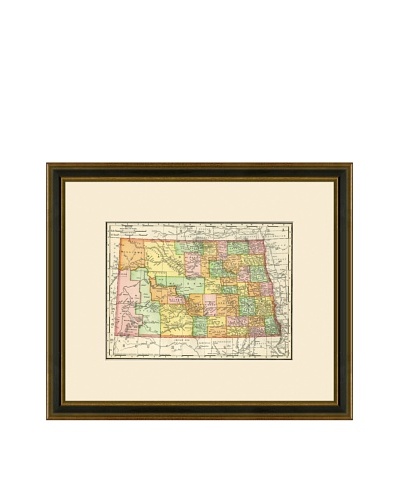 Antique Lithographic Map of North Dakota, 1886-1899