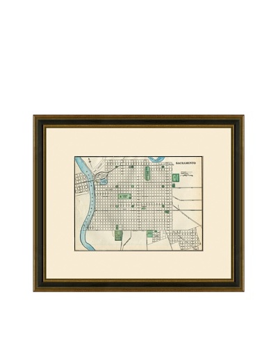 Antique Lithographic Map of Sacramento, 1883-1903